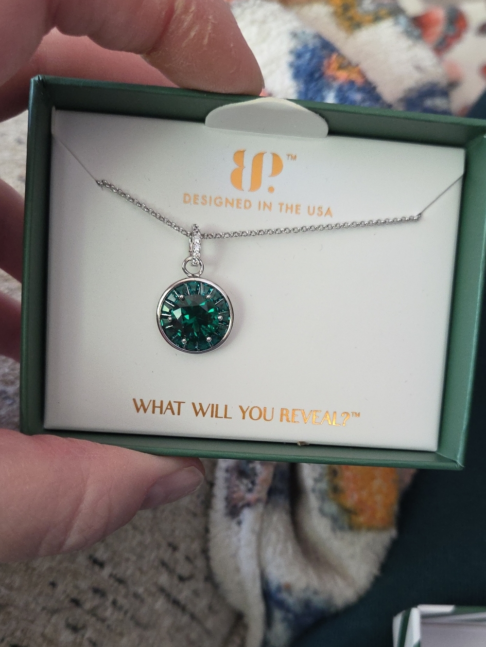 Green Crystal Pendant Necklace By Bomb Party
